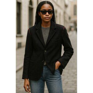 Avant Toi Black Wool Cashmere Blazer Red Stitching Italy Avant Toi Designer Jack